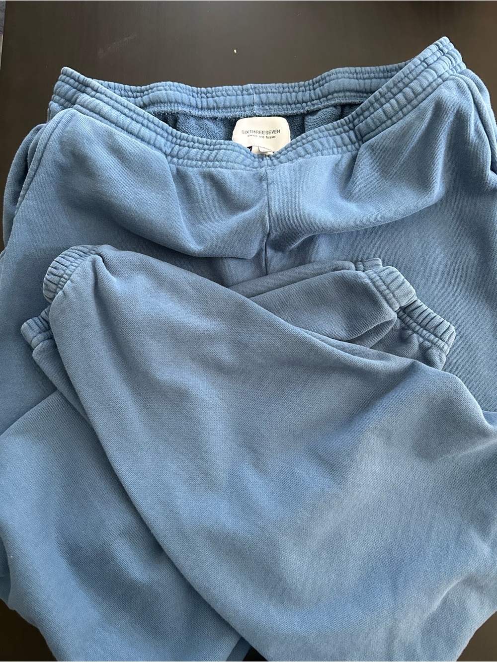 Six three seven Light Blue Cotton Track Joggers